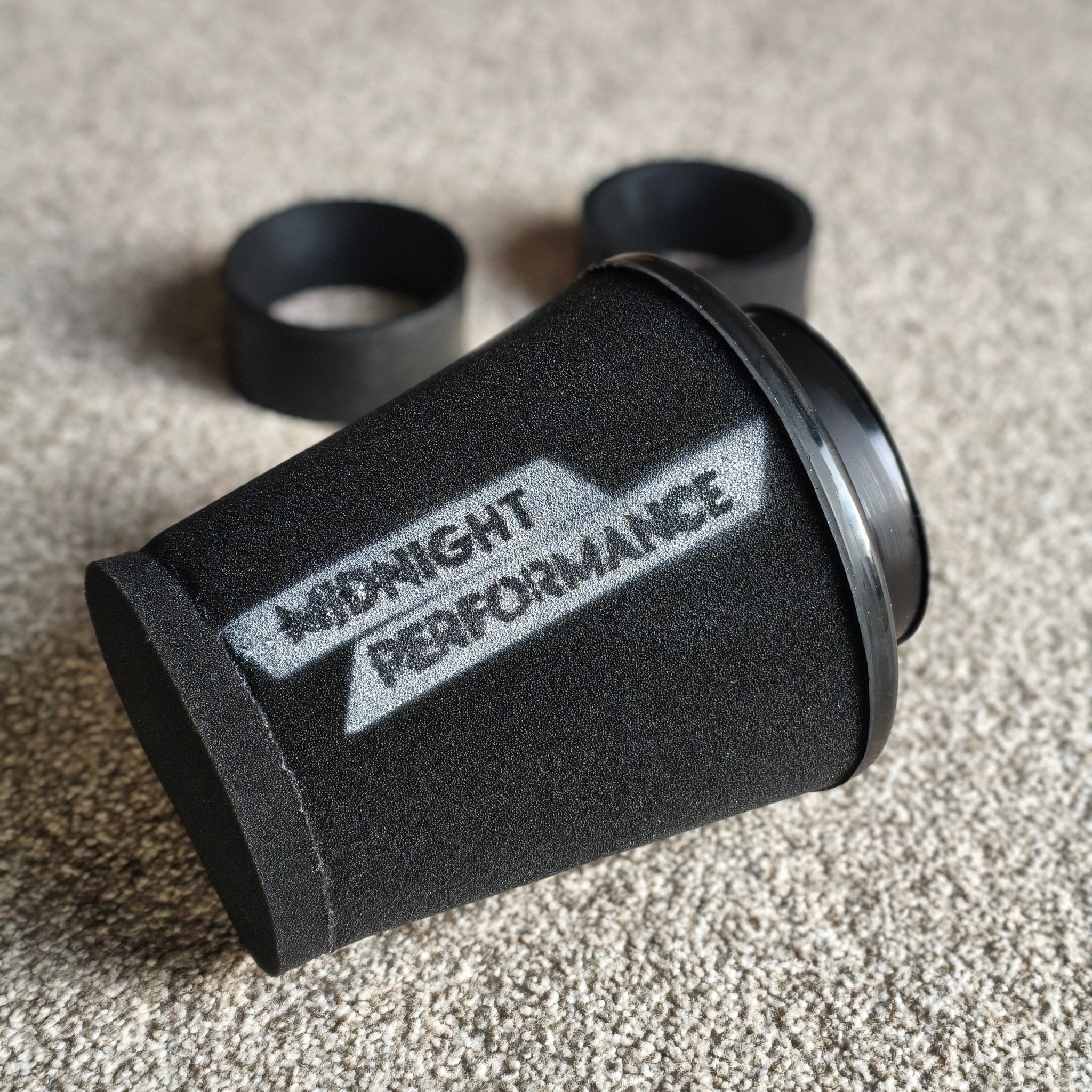 Midnight Performance Universal Dry Foam Cone Air Filter | High-Flow Induction Filter with Reducer Rings (80mm, 75mm, 65mm) - Modified Parts Supplier